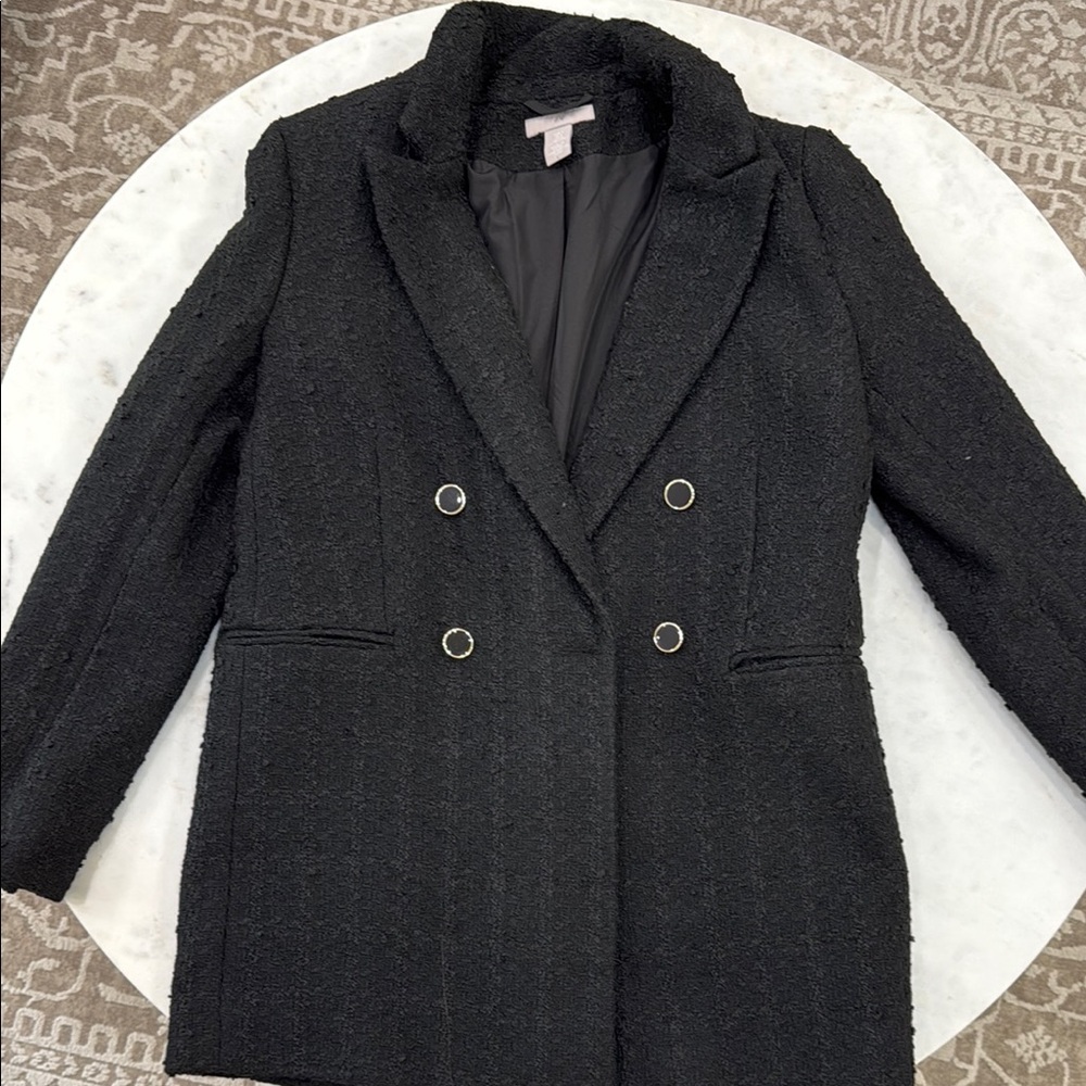 H&M Black Double-Breasted Blazer | Small